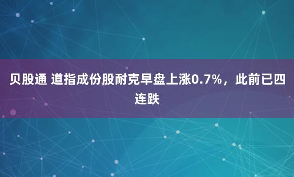 贝股通 道指成份股耐克早盘上涨0.7%，此前已四连跌